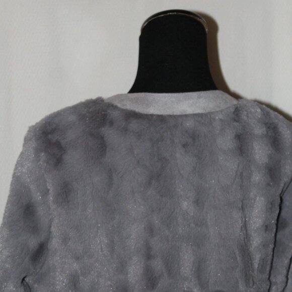 BIG SALE CARLOS FALCHI CHI Reversible Luxury Gray Faux Fur Suede Feel M Medium - Picture 13 of 16